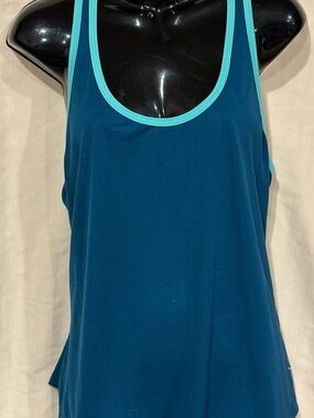 Women’s Performance Tank Top in Teal with Aqua Trim